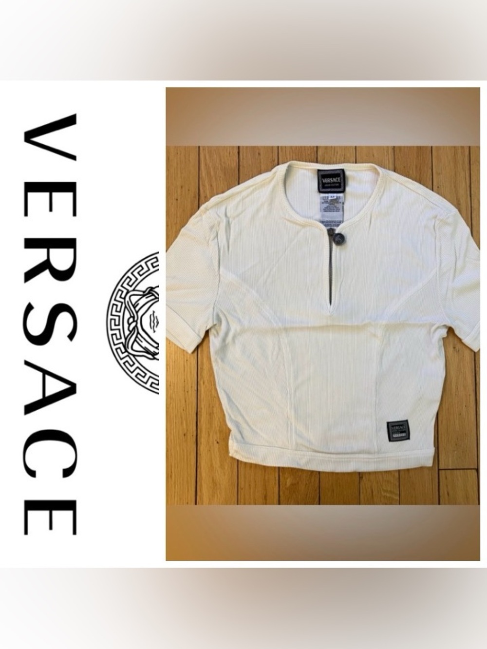Versace Medusa White Zip-Up Top Made in Italy 🇮🇹